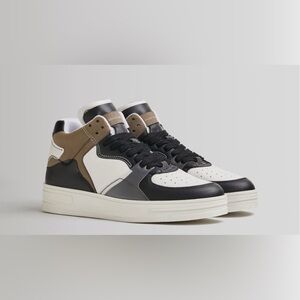 Bershka High Top Sneakers in Black & Khaki Men’s 10.5